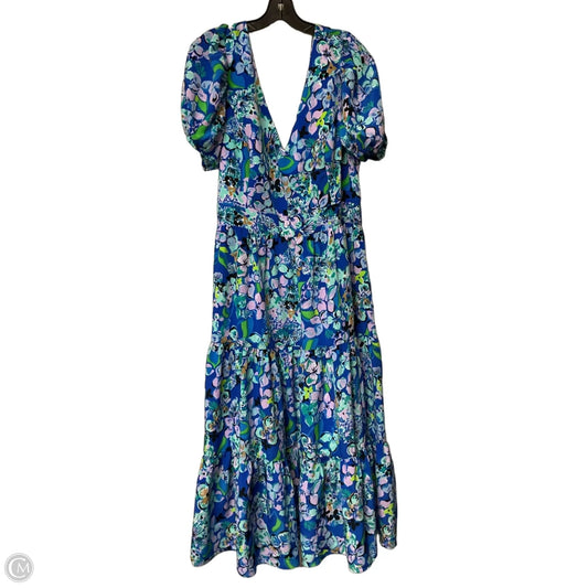 Dress Designer By Lilly Pulitzer In Blue & Green, Size: 16