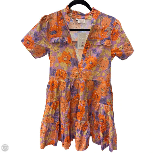 Dress Casual Short By Fate In Orange & Purple, Size: S