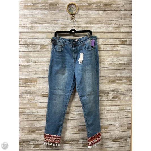 Jeans Skinny By Boohoo Boutique In Blue & Red, Size: 16
