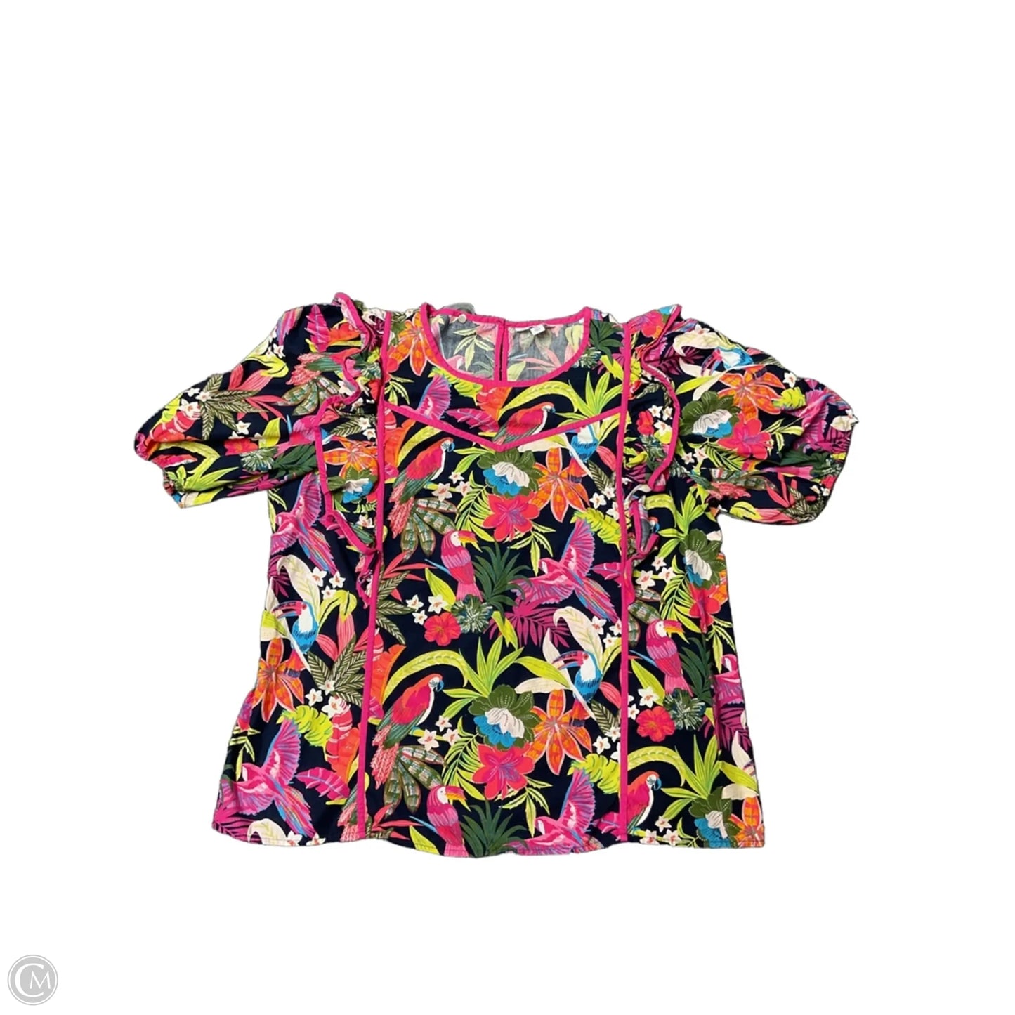 Top Short Sleeve By Crown And Ivy In Tropical Print, Size: Xl
