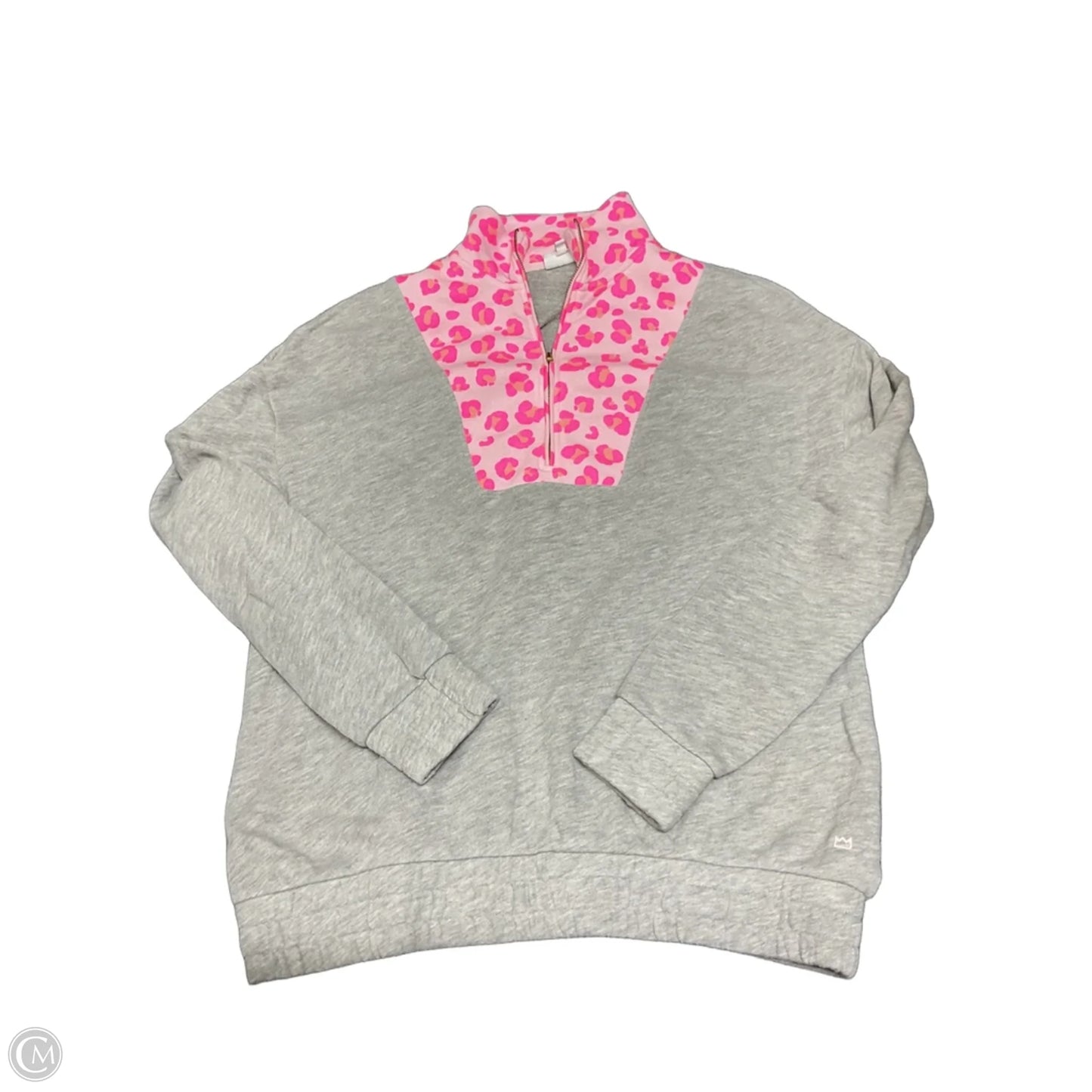 Sweatshirt Collar By Crown And Ivy In Grey & Pink, Size: M