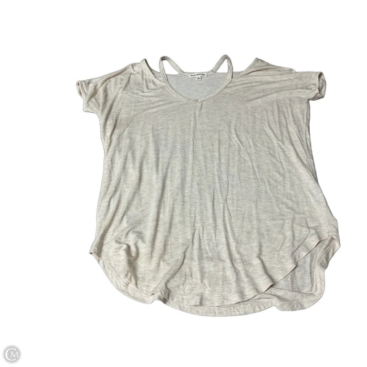 Top Short Sleeve Basic By Zenana In Beige, Size: S