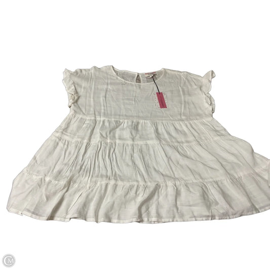 Top Short Sleeve By Andree By Unit In White, Size: L