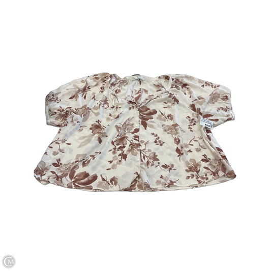 Blouse Short Sleeve By Abercrombie And Fitch In Brown & Tan, Size: L