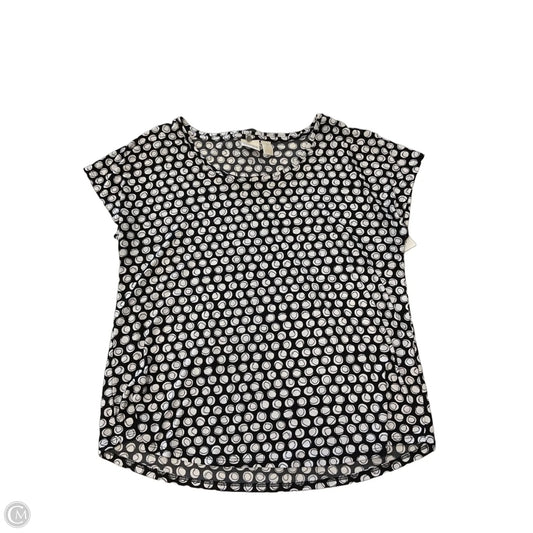 Top Short Sleeve By Chicos In Black & White, Size: L