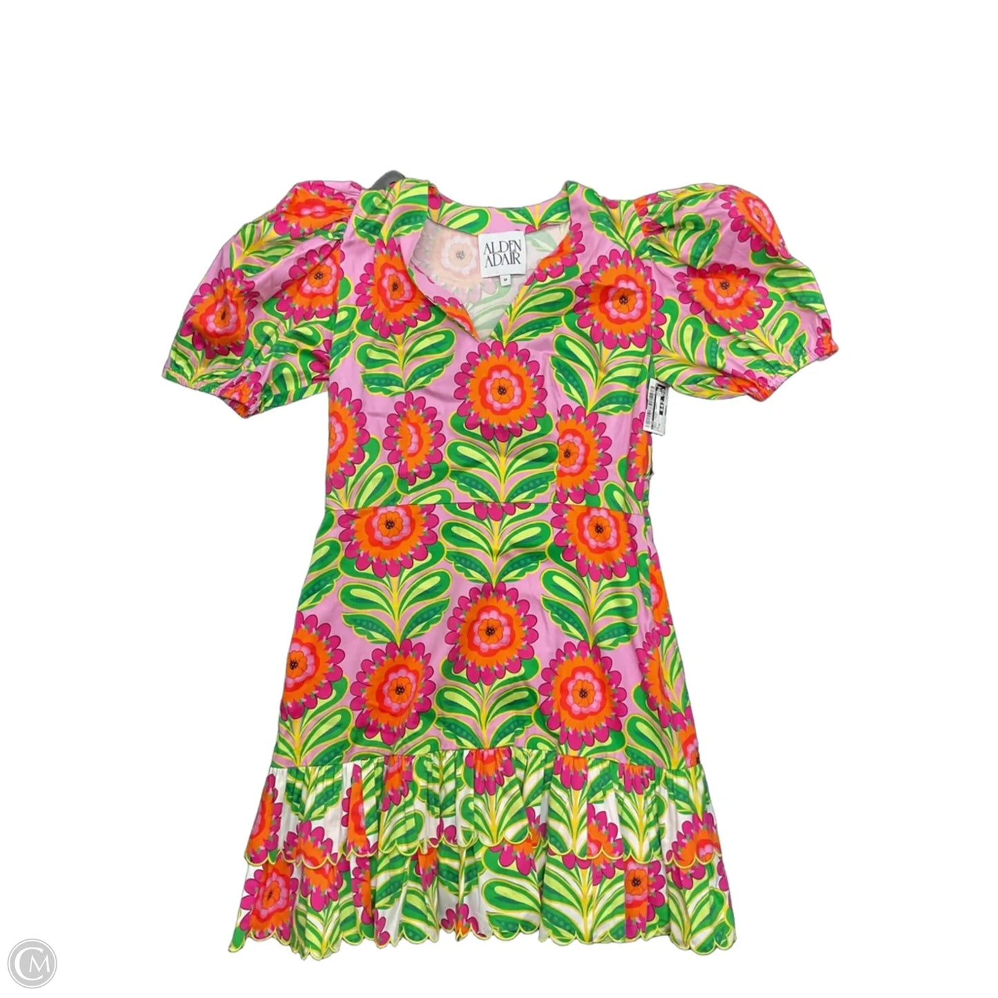 Dress Casual Short By Cma In Green & Pink, Size: M