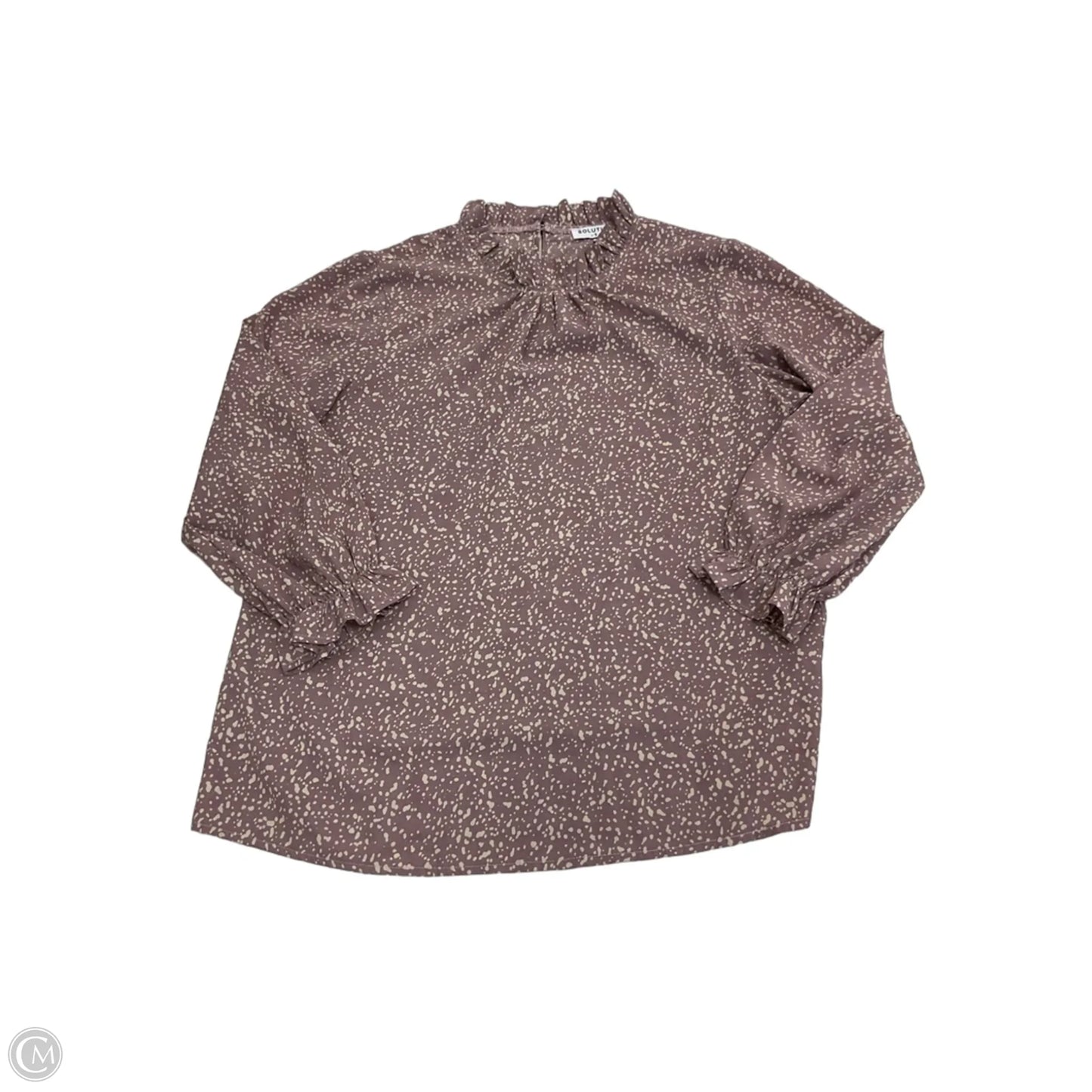 Top Long Sleeve By Solutions In Purple, Size: S
