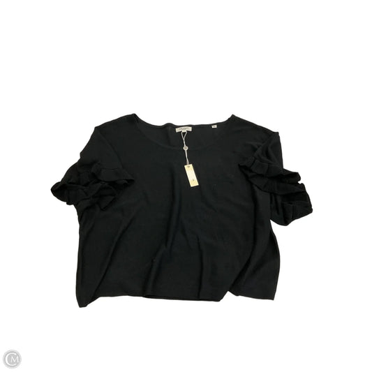 Top Short Sleeve By Max Studio In Black, Size: L