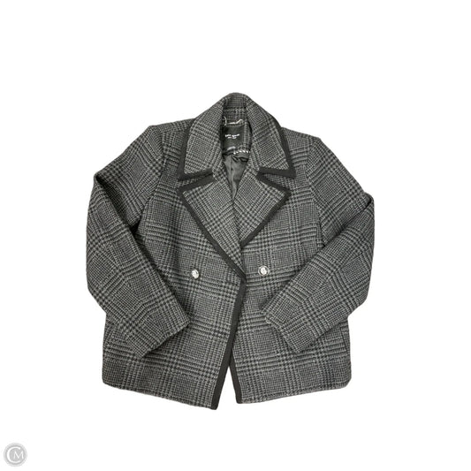 Jacket Designer By Kate Spade In Black & Grey, Size: L
