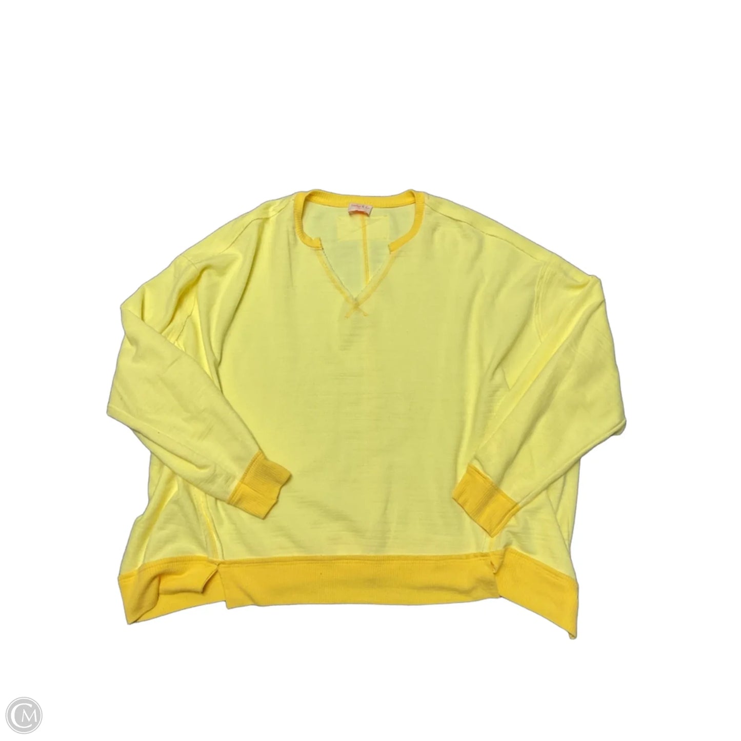 Top Long Sleeve By Hailey & Co In Yellow, Size: L