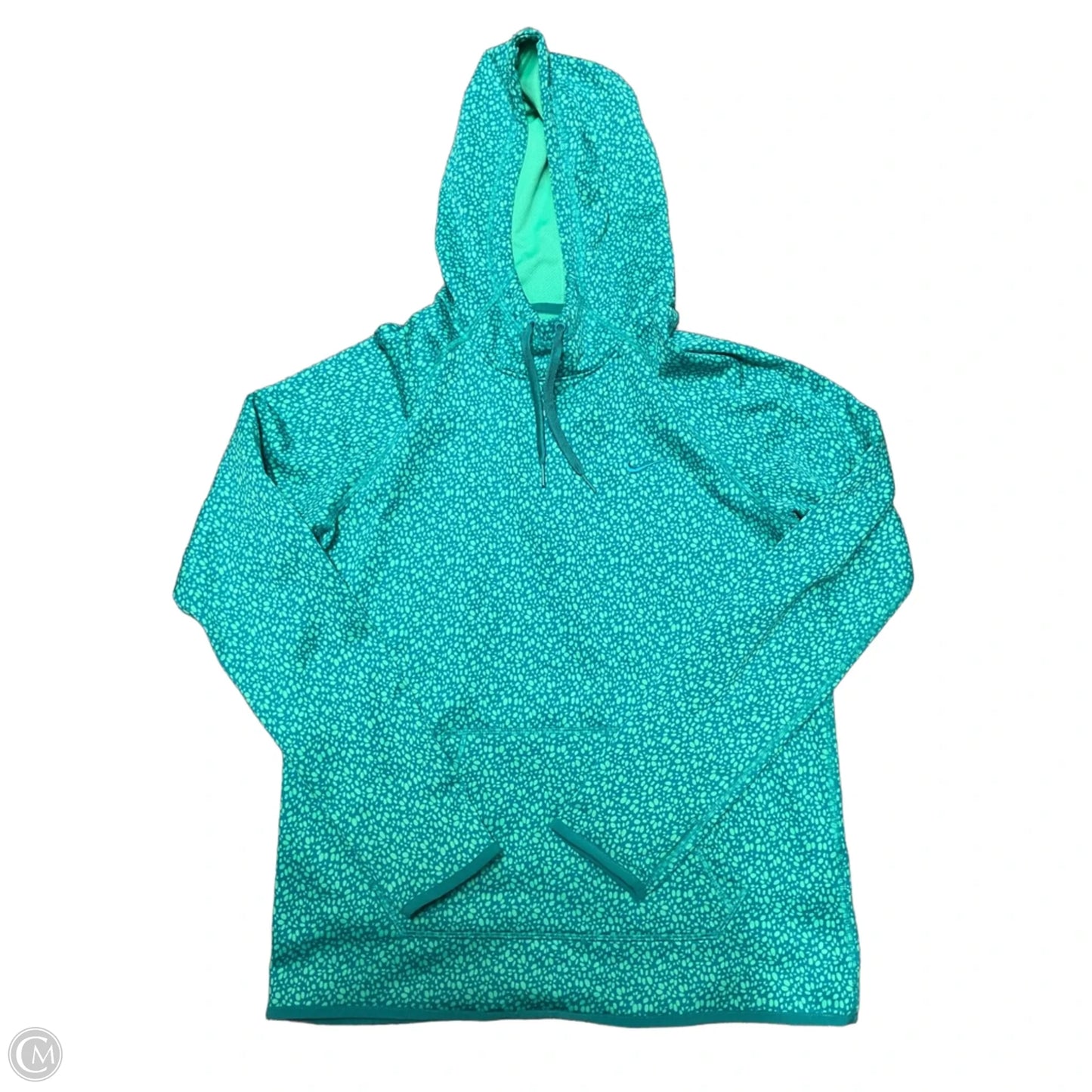 Athletic Sweatshirt Hoodie By Nike In Blue & Green, Size: S