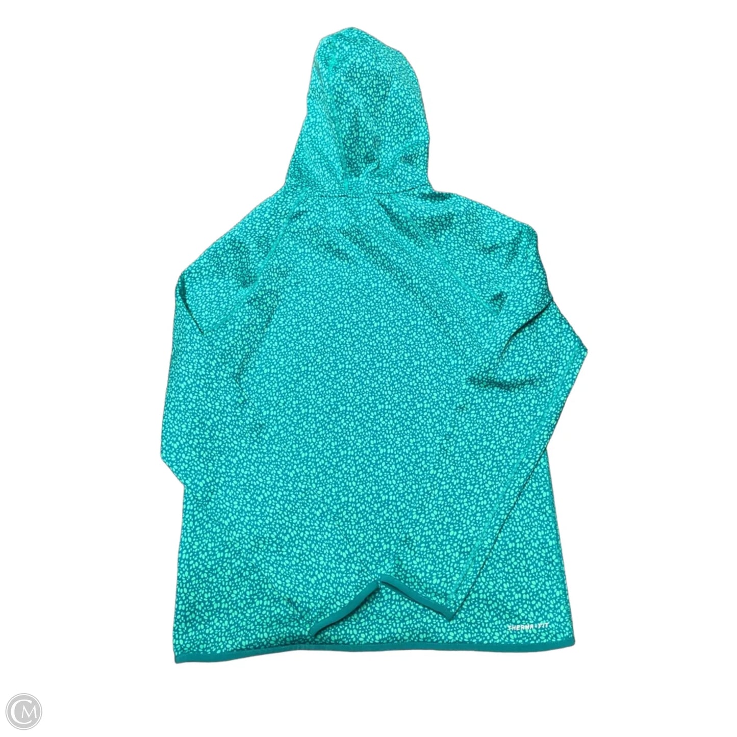 Athletic Sweatshirt Hoodie By Nike In Blue & Green, Size: S