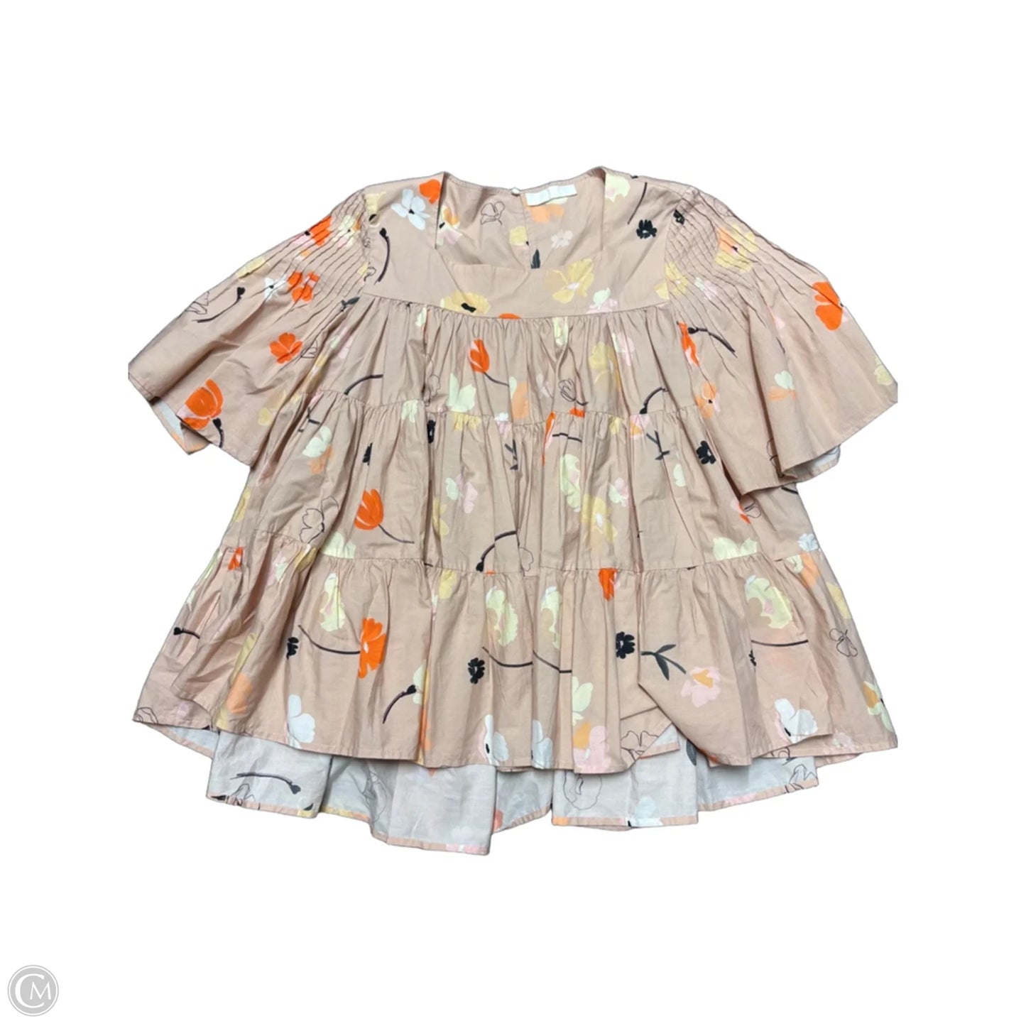 Blouse Short Sleeve By Cma In Pink, Size: S