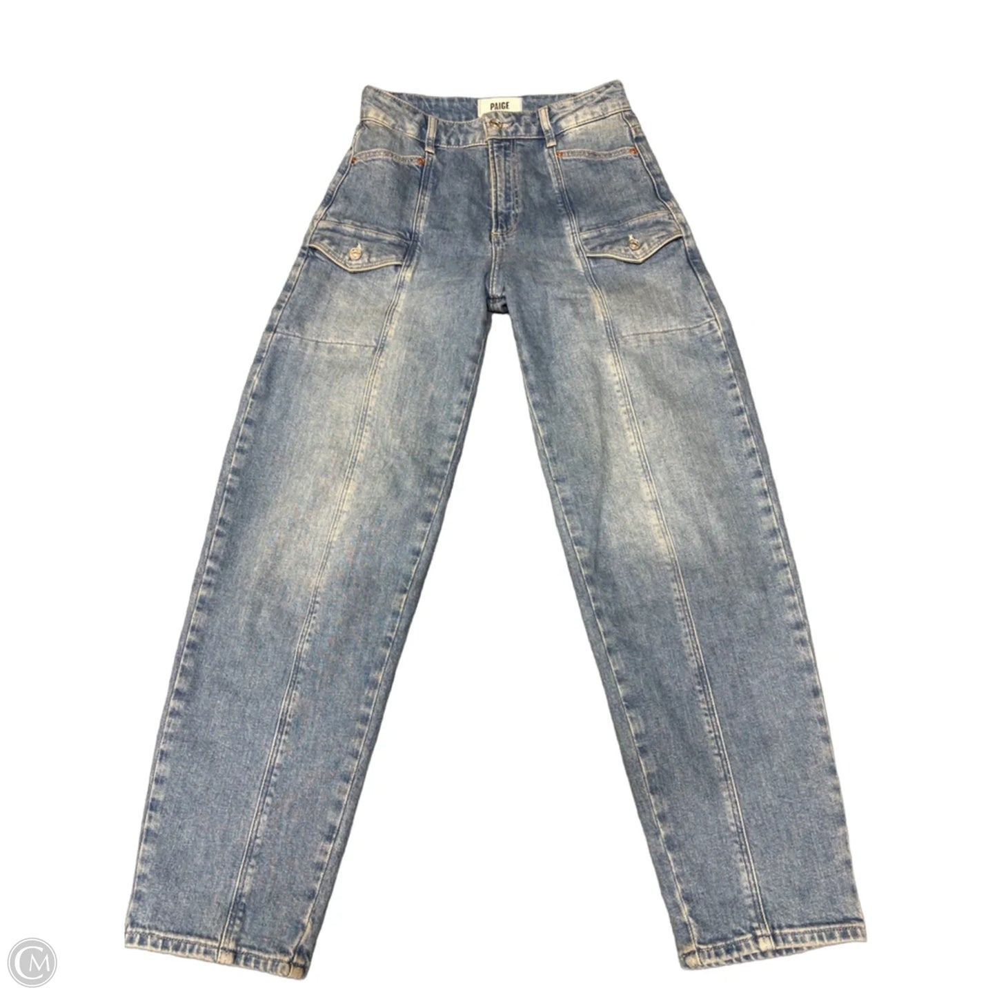 Jeans Wide Leg By Paige In Blue Denim, Size: Xxs