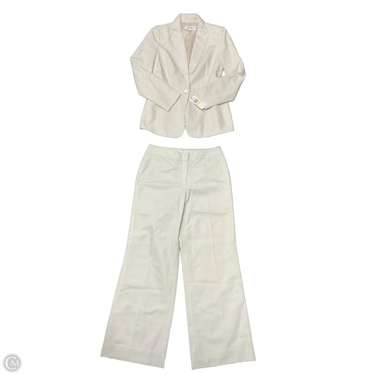 Pants Suit 2pc By Calvin Klein In Beige, Size: 4