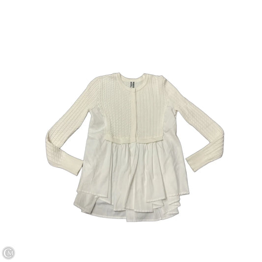 Sweater Cardigan By Anthropologie In White, Size: Xs