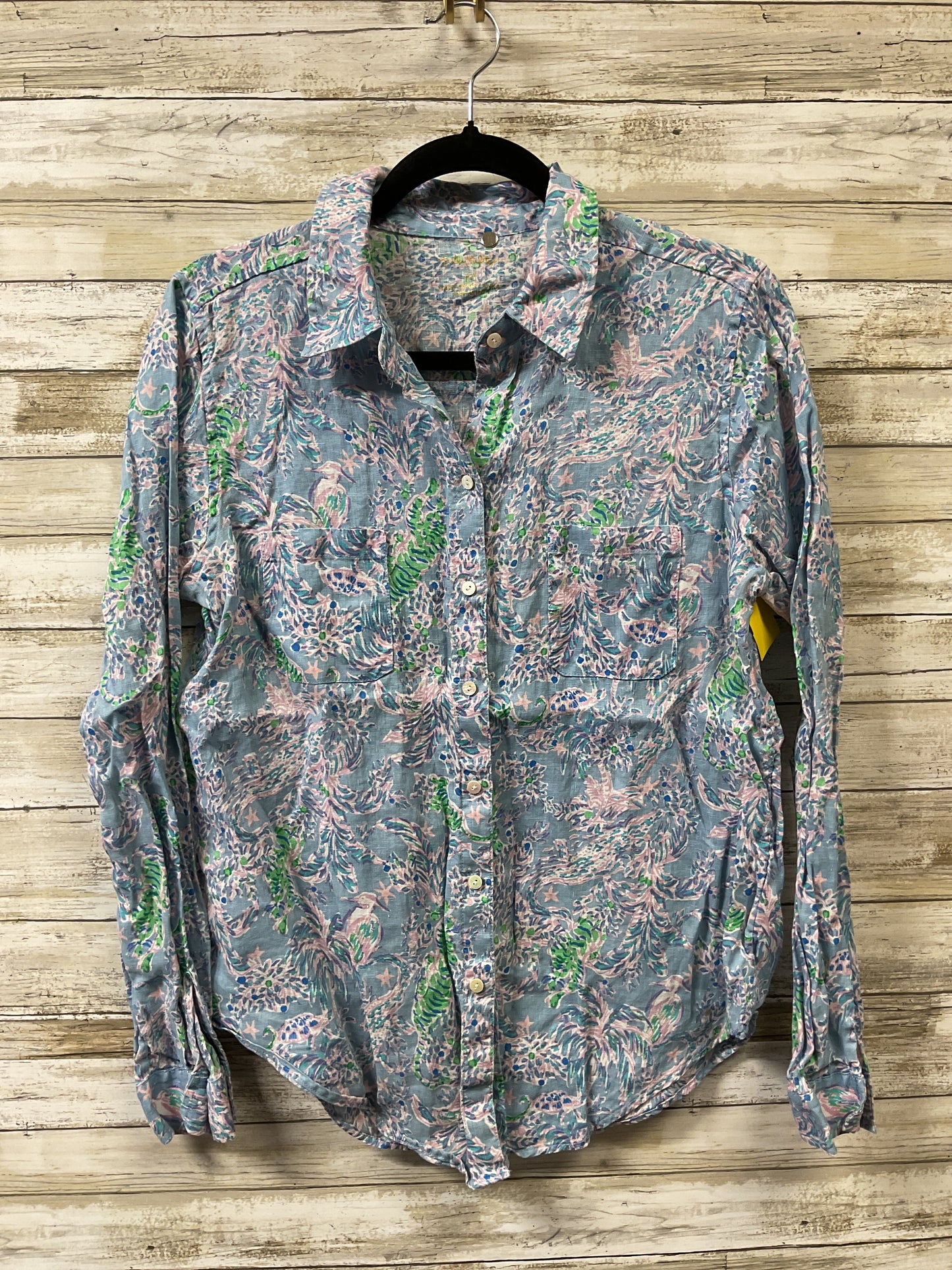 Top Ls Designer By Lilly Pulitzer In Blue & Green, Size:M
