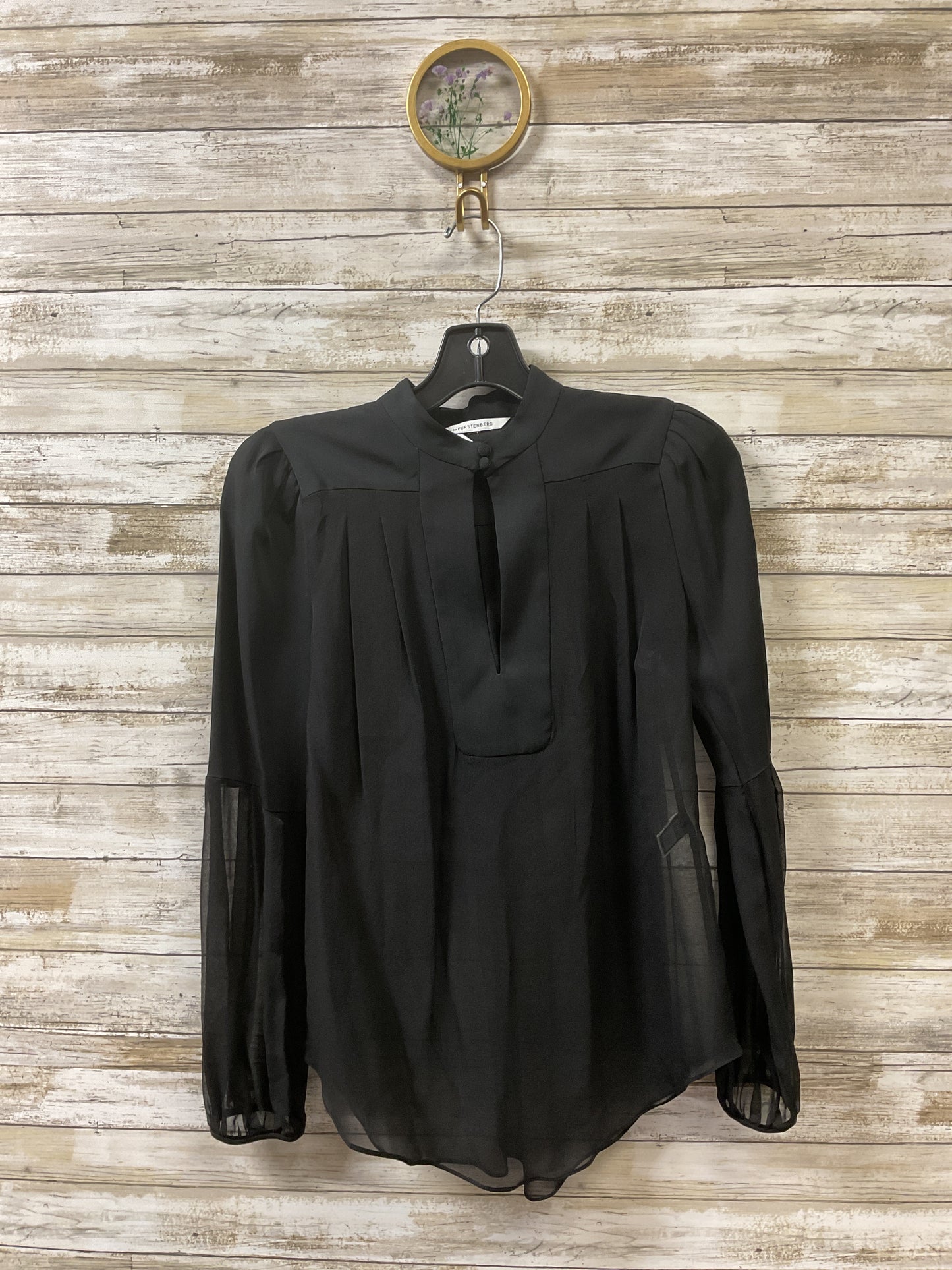 Blouse Designer By Diane Von Furstenberg In Black, Size:0