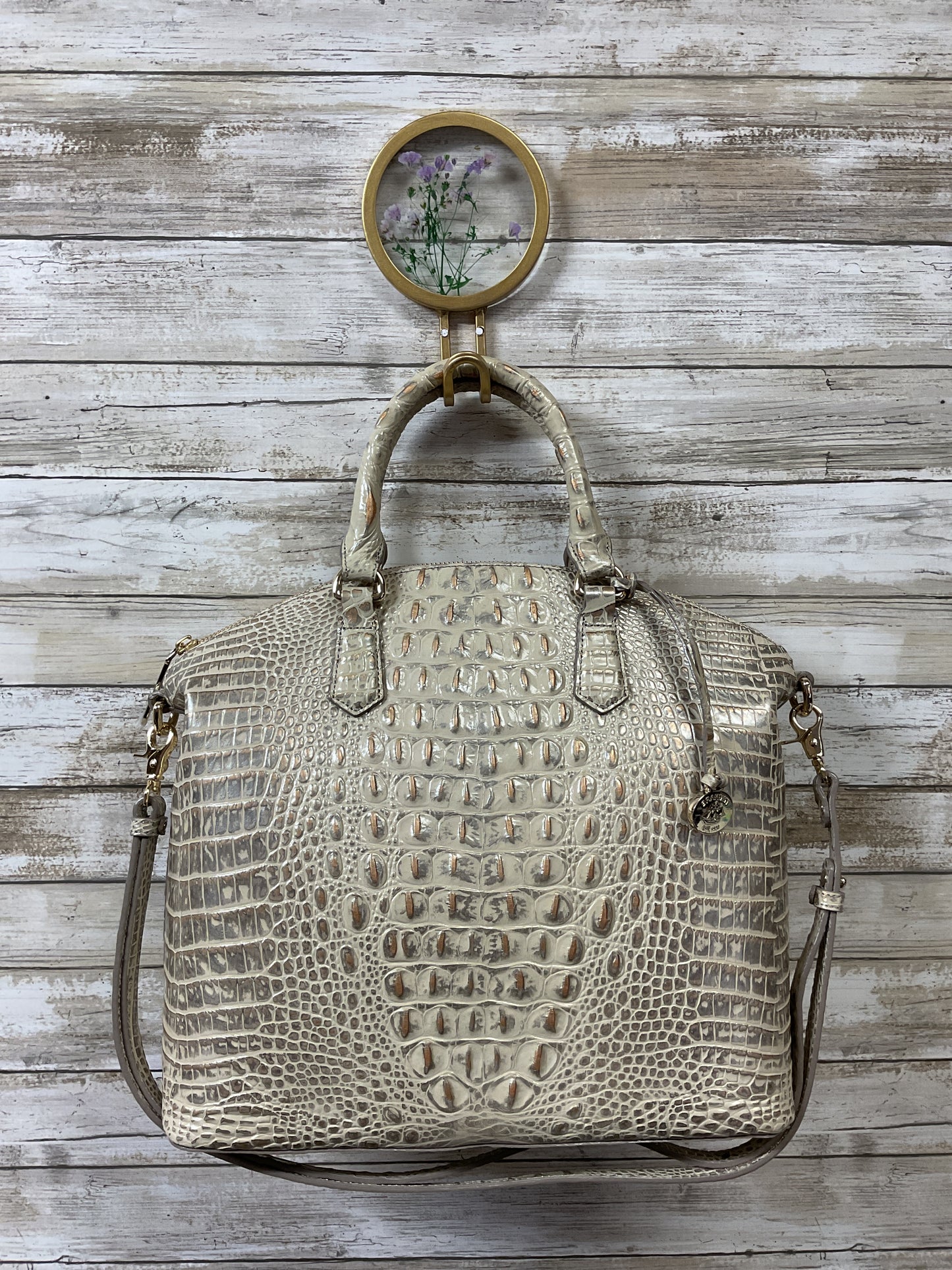 Handbag Designer By Brahmin In Beige, Size:Large
