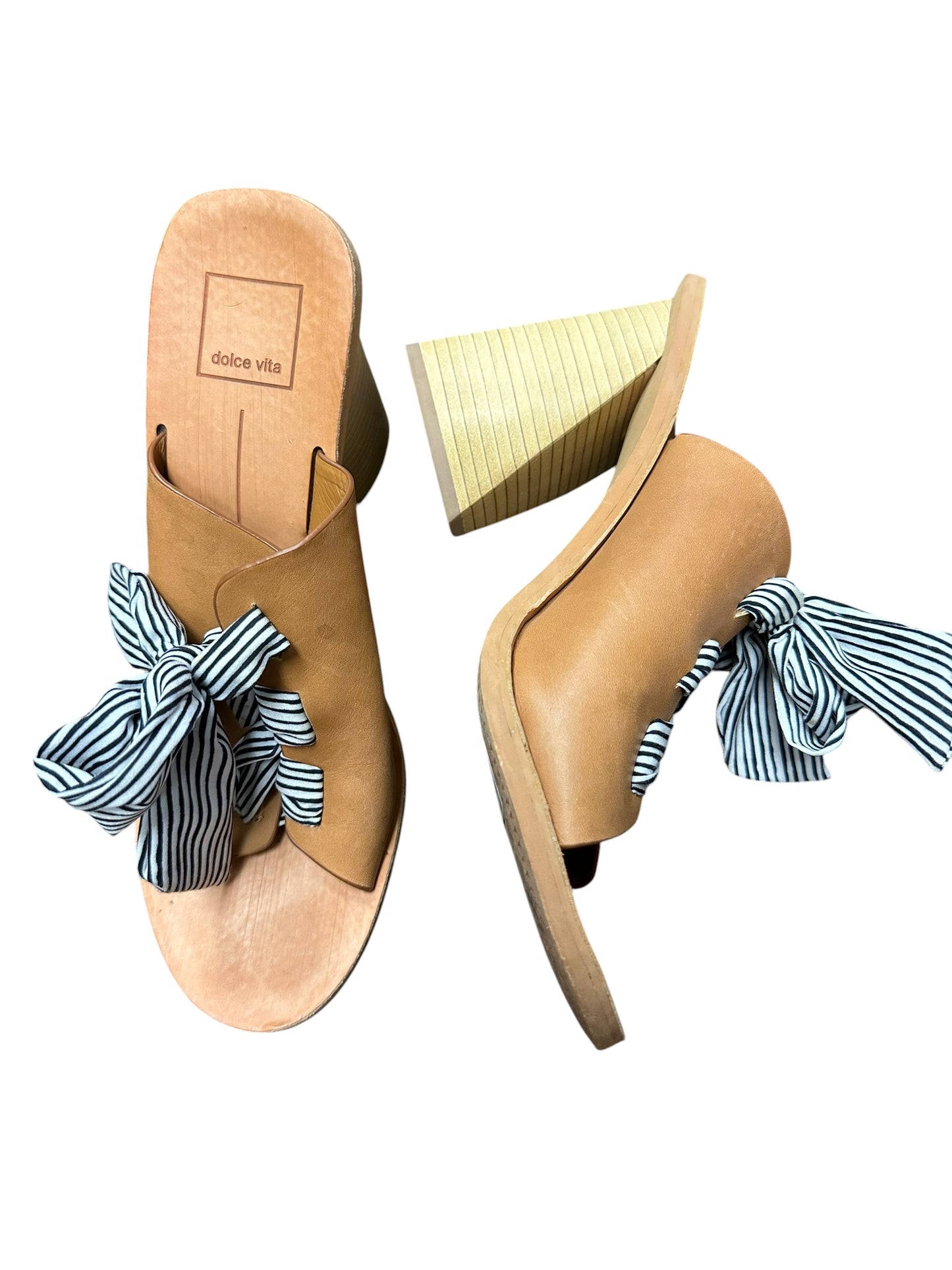 Sandals Heels Block By Dolce Vita In Brown, Size:9.5