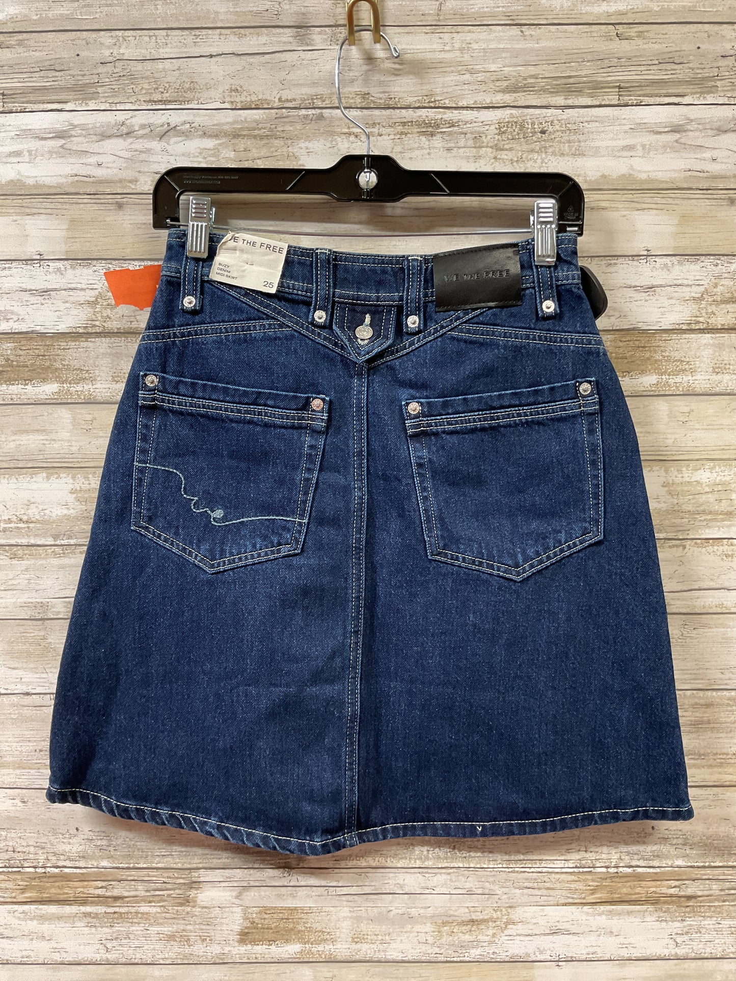 Skirt Midi By We The Free In Blue Denim, Size:4