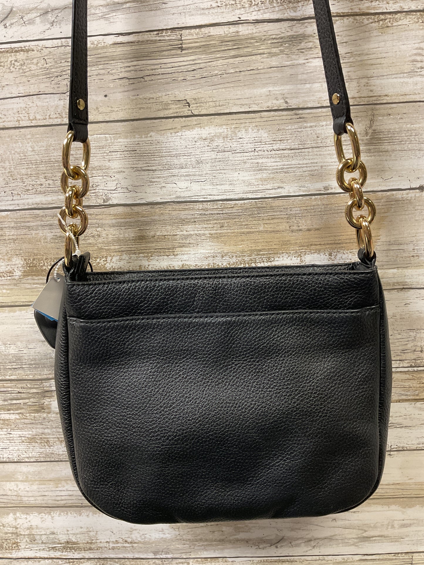 Handbag Designer By Michael By Michael Kors In Black & Gold, Size:Medium