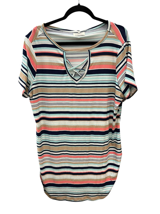 Top Ss By Bobbie Brooks In Striped Pattern, Size:2X