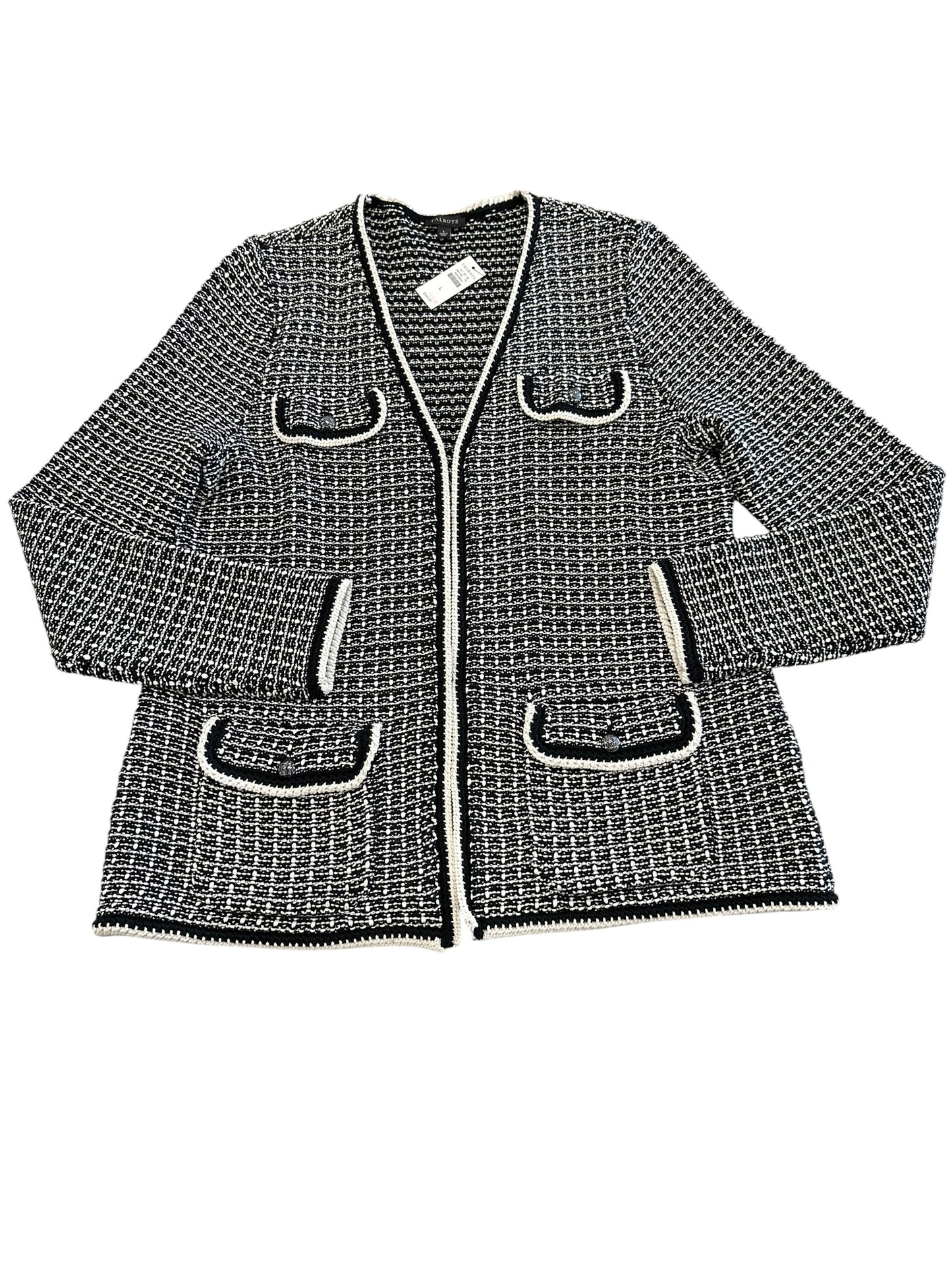 Blazer By Talbots In Black & Cream, Size:L