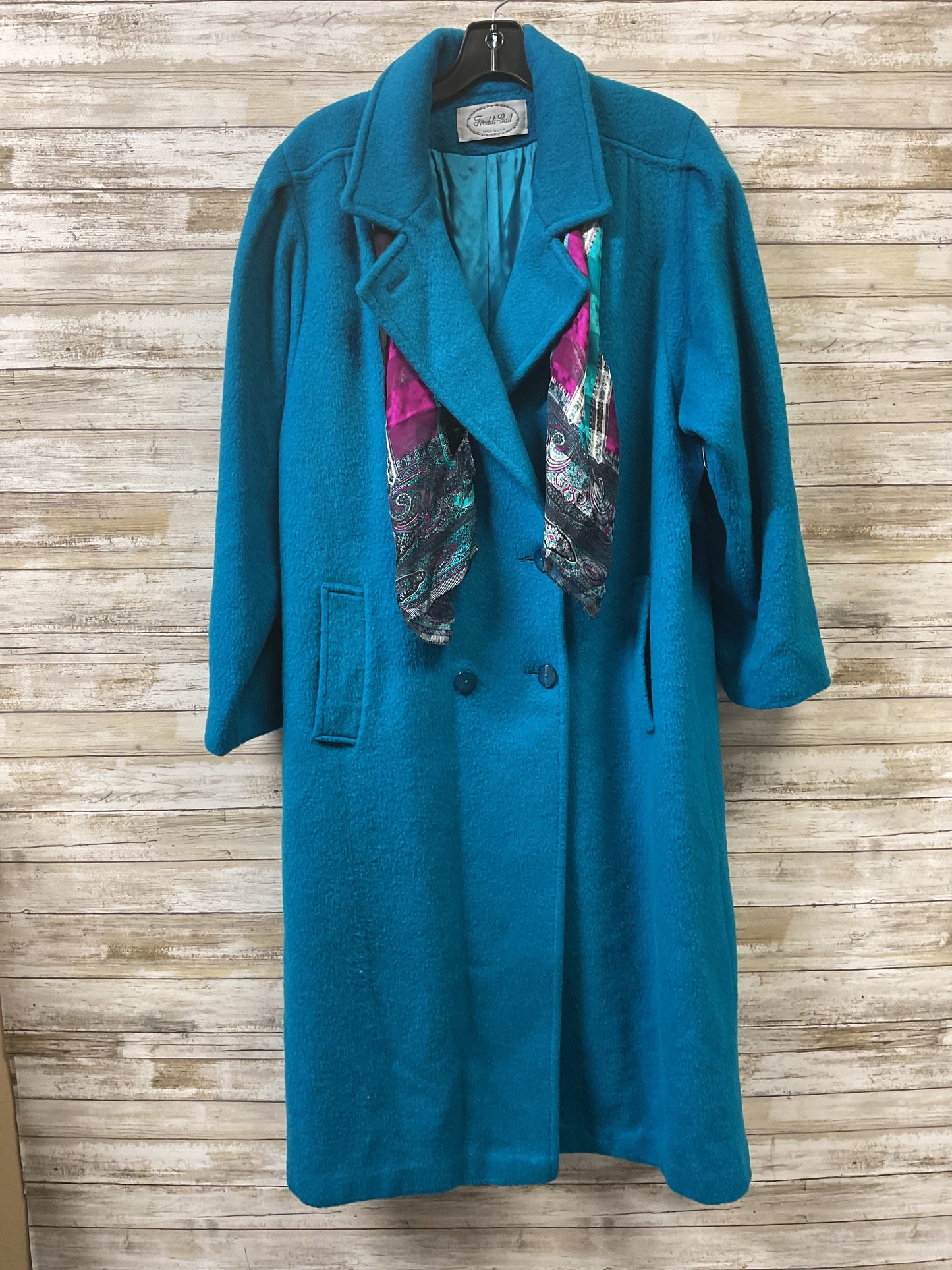 Coat Wool By Cmb In Teal, Size:L
