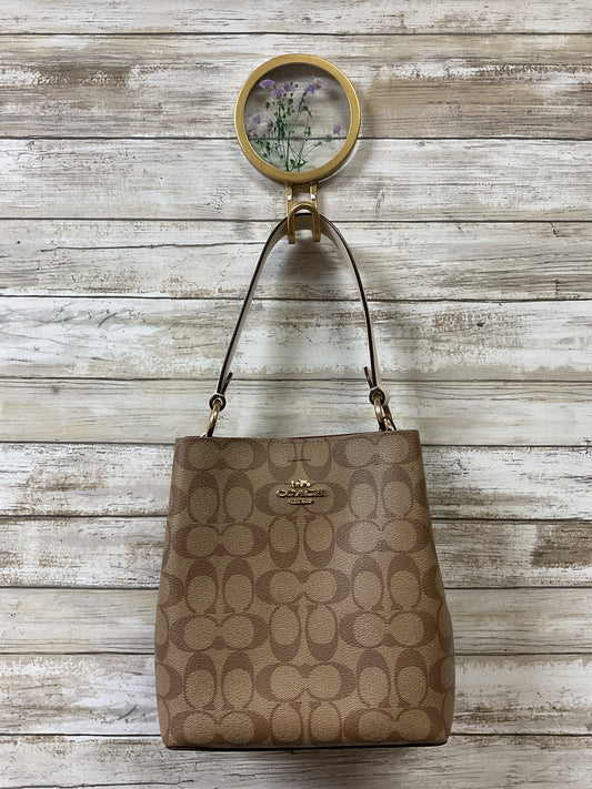 Handbag Designer By Coach In Cream & Tan, Size:Medium