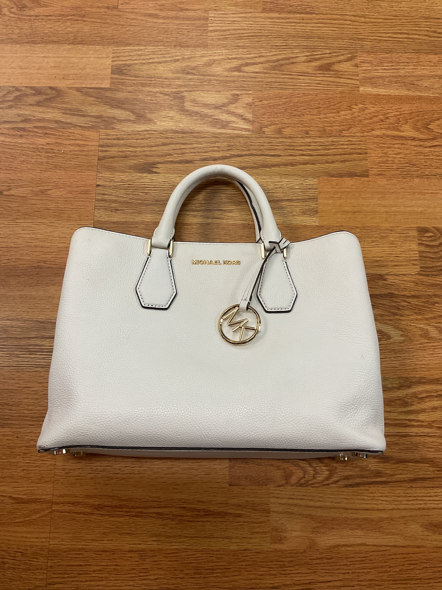 Handbag Designer By Michael Kors In White, Size:Medium