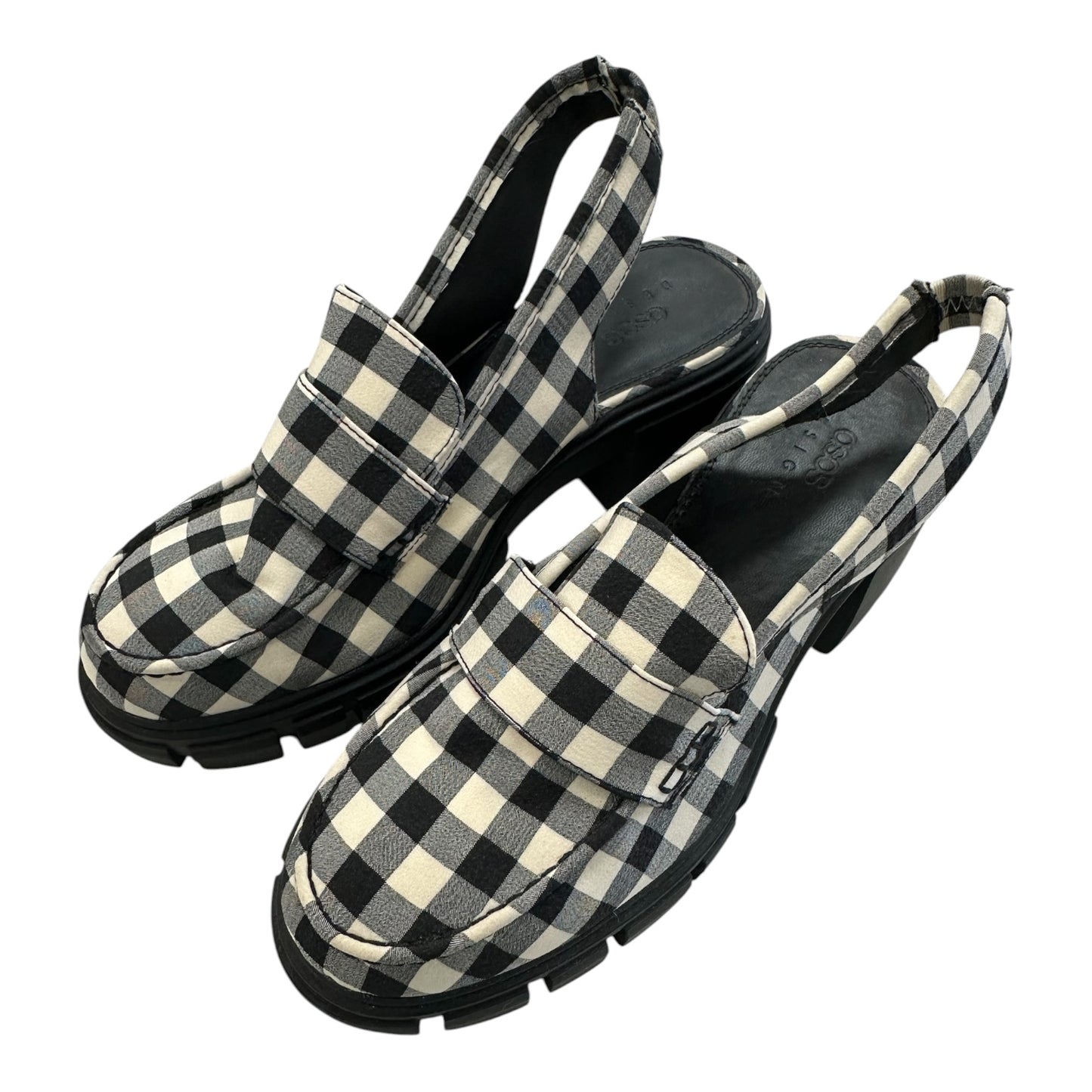 Shoes Heels Block By Asos In Black & White, Size:6