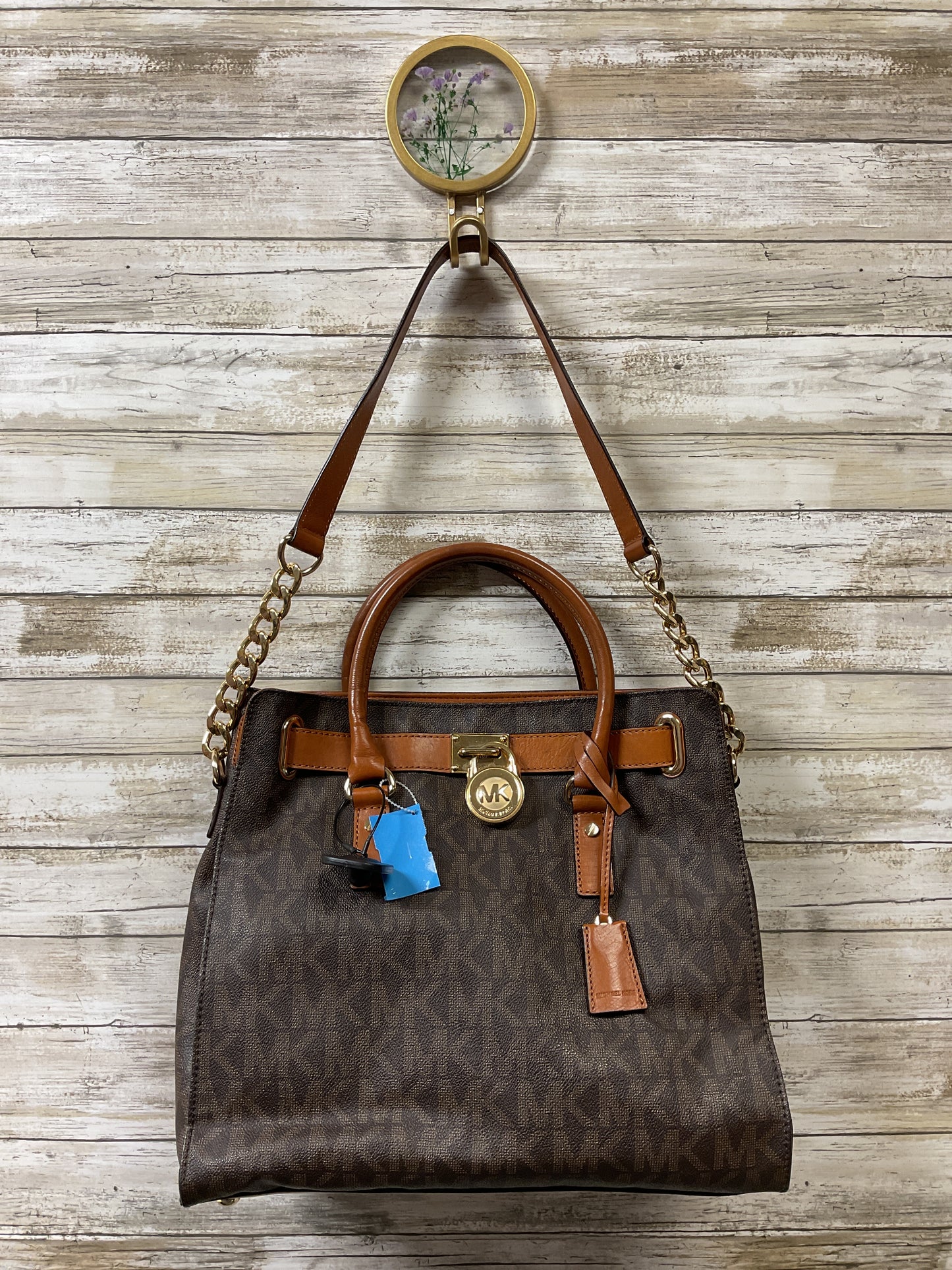 Handbag Designer By Michael Kors In Brown, Size:Large