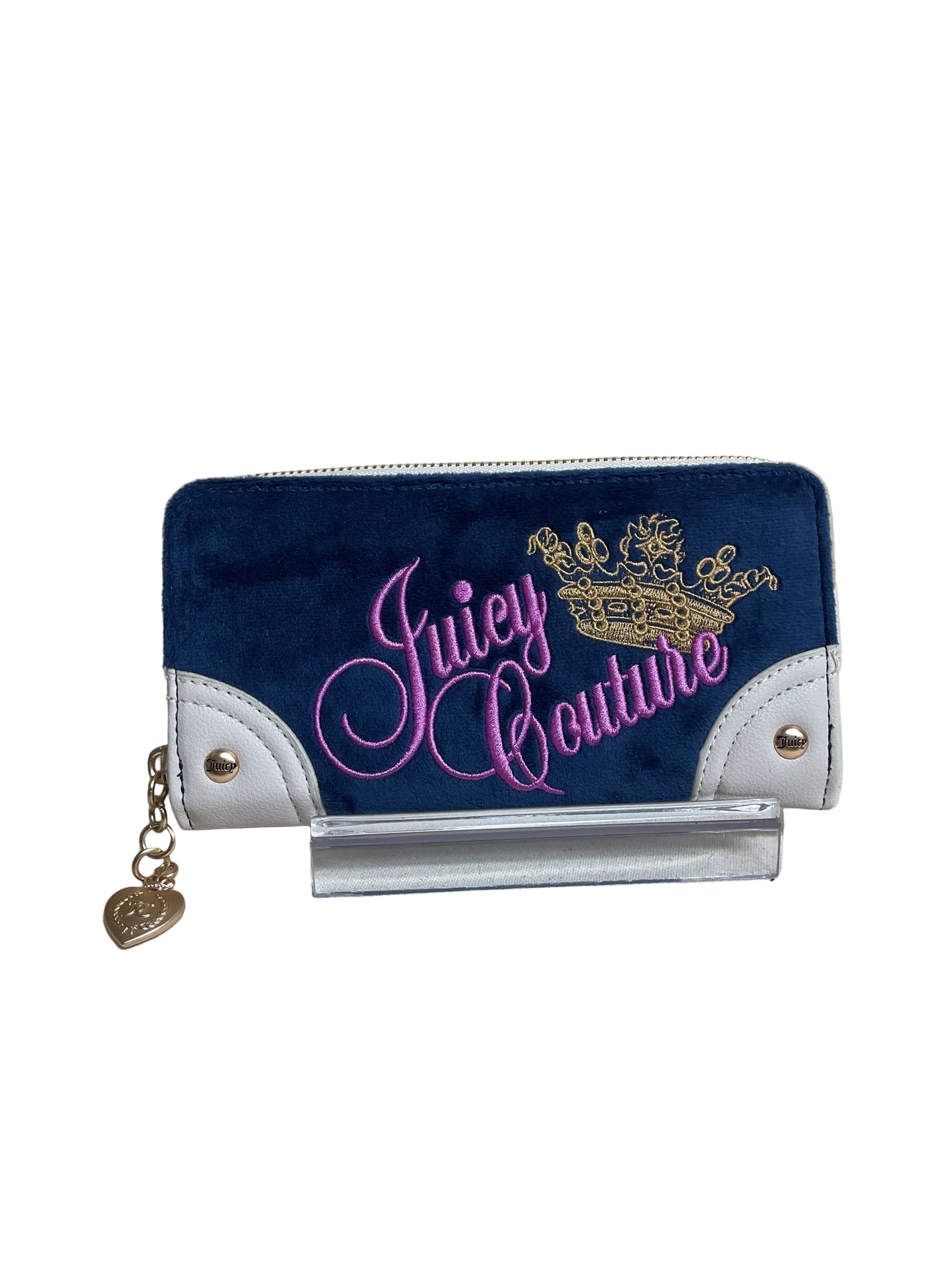 Wallet By Juicy Couture In Blue & Cream, Size:Large