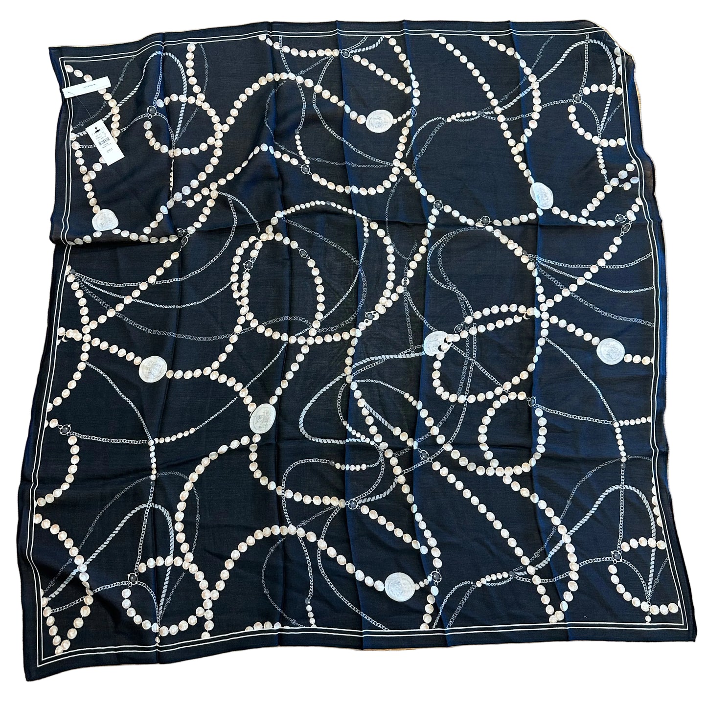 Scarf Square By Talbots In Black & Cream
