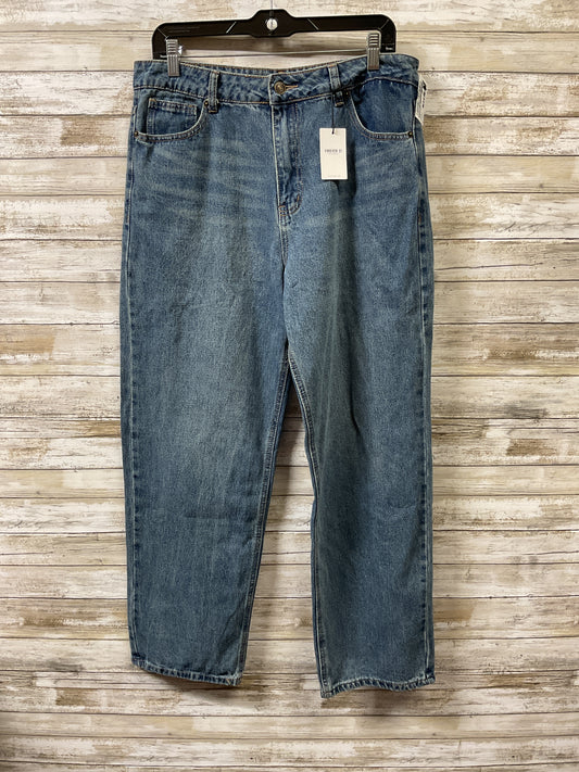 Jeans Wide Leg By Forever 21 In Blue Denim, Size:10