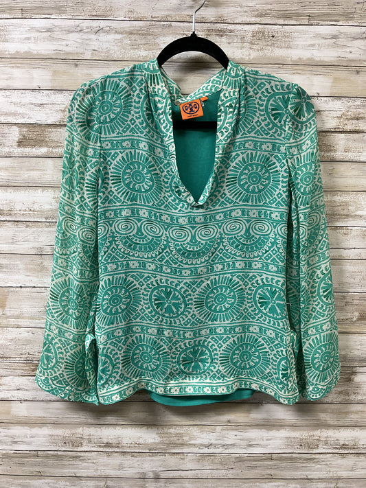 Blouse Designer By Tory Burch In Green, Size:0