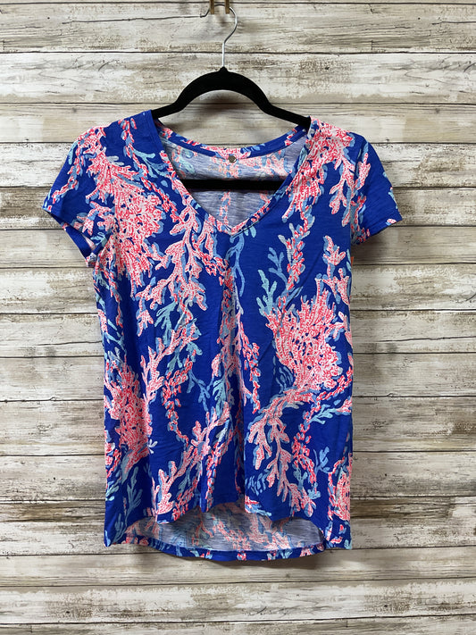 Top Ss Designer By Lilly Pulitzer In Blue & Orange, Size:Xxs