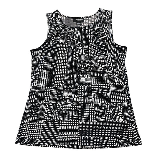 Top Sleeveless By Liz Claiborne In Black & White, Size:M
