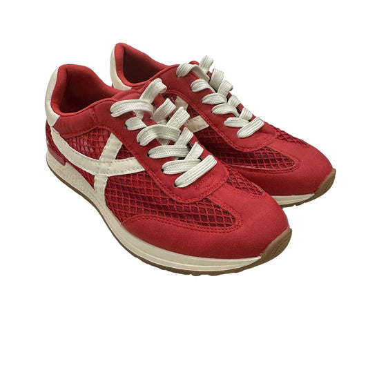 Shoes Sneakers By Dv In Red & White, Size:6.5