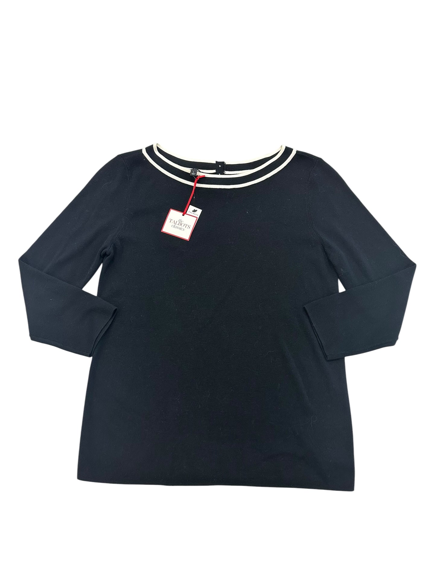 Top Ls By Talbots In Black & Cream, Size:L