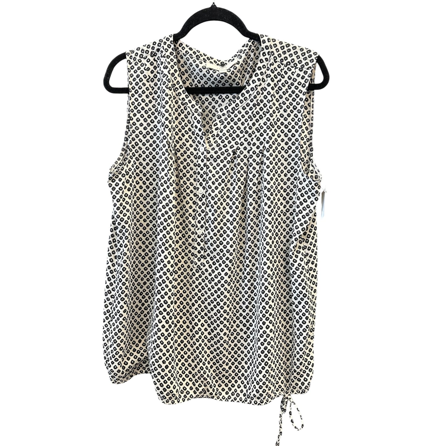 Top Sleeveless By Loft In Black & Cream, Size:Xl