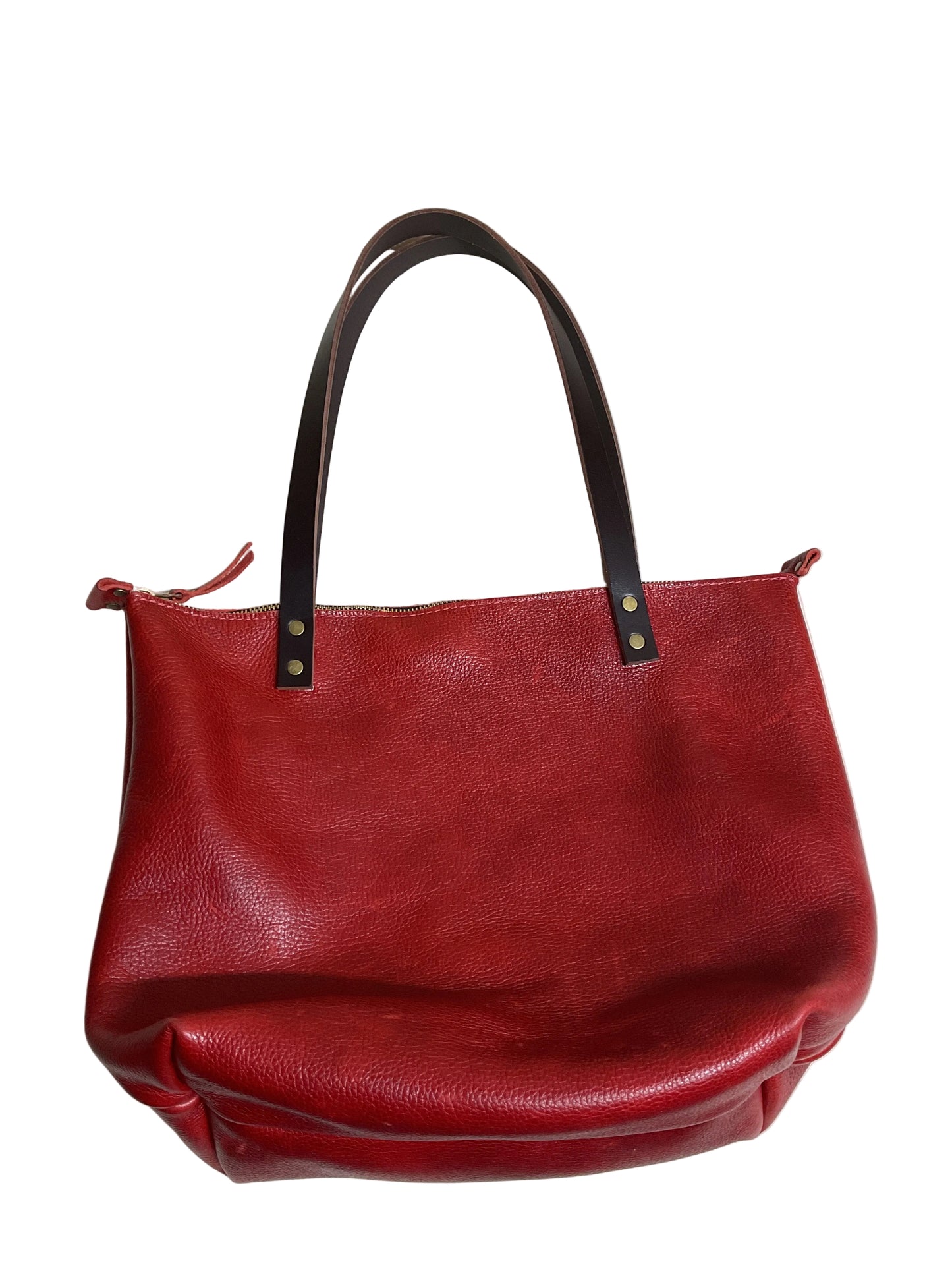 Handbag Leather By Portland Leather In Red, Size:Large
