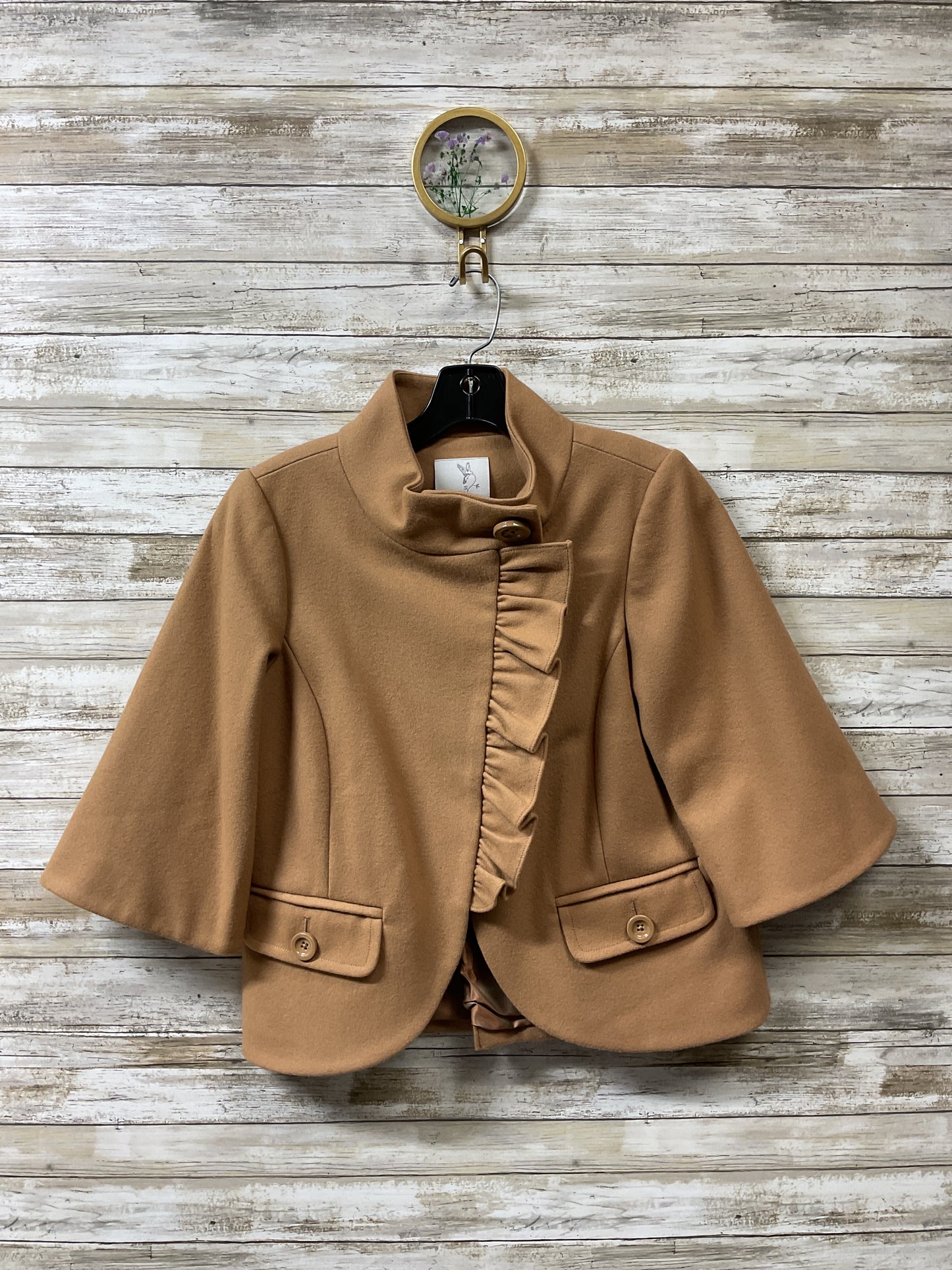 Coat Wool By Tibi In Tan, Size:S