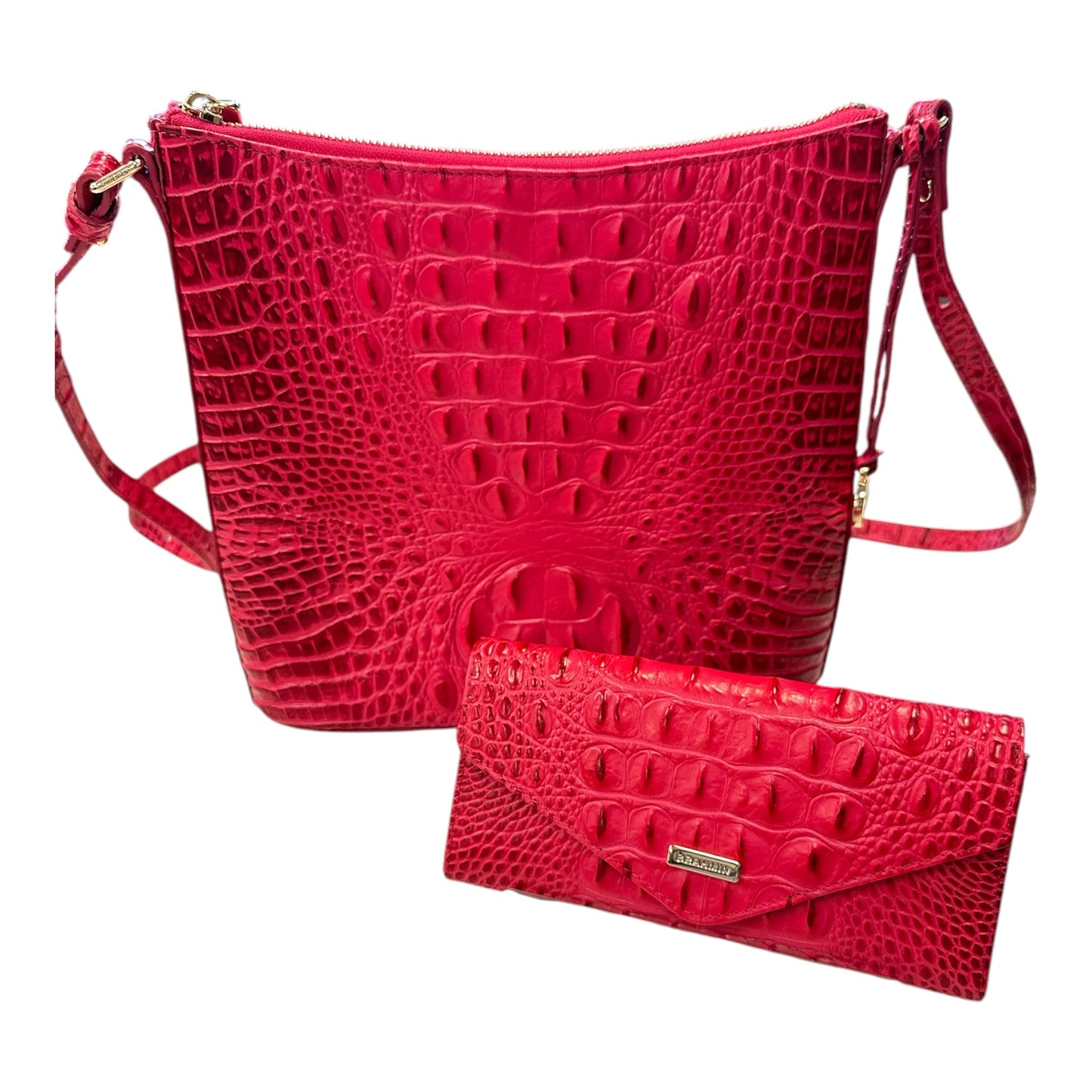 Crossbody Designer By Brahmin In Pink, Size:Medium