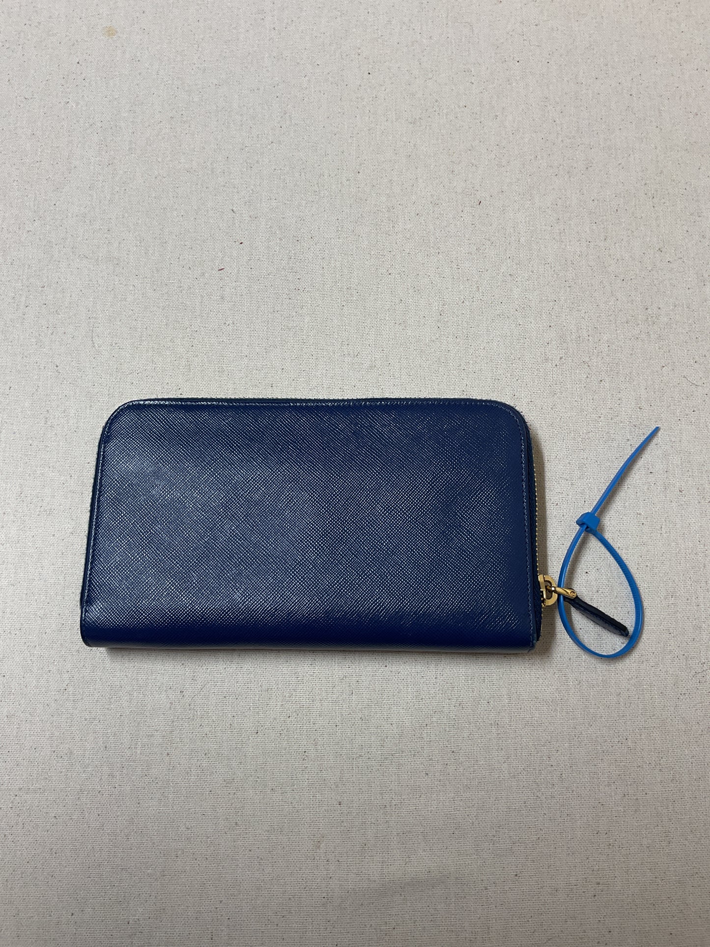 Wallet Luxury Designer By Prada In Blue, Size:Medium
