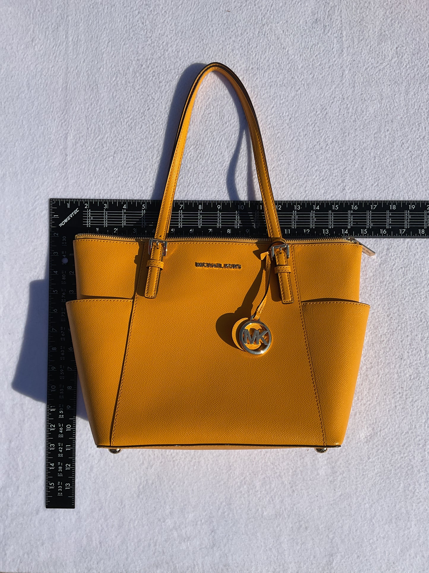 Handbag Designer By Michael Kors In Yellow, Size:Medium