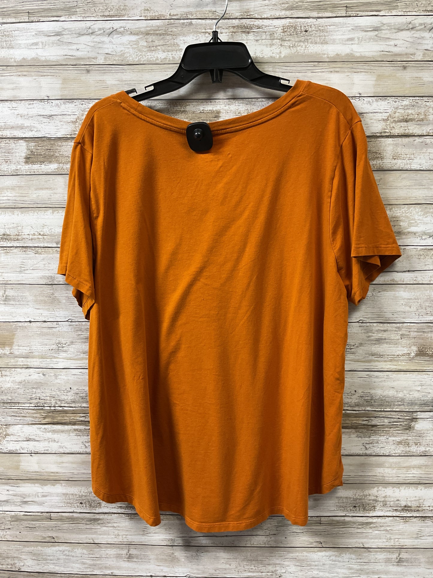 Top Ss Basic By Ava & Viv In Orange, Size:3X