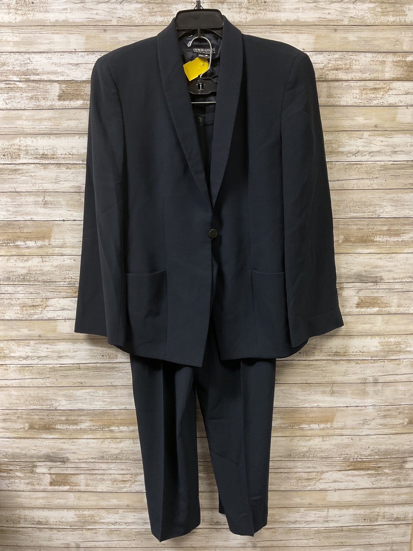 Blazer Luxury Designer By Giorgio Armani In Black, Size:12