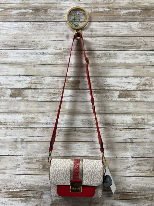 Crossbody Designer By Michael Kors In Red & White, Size:Small